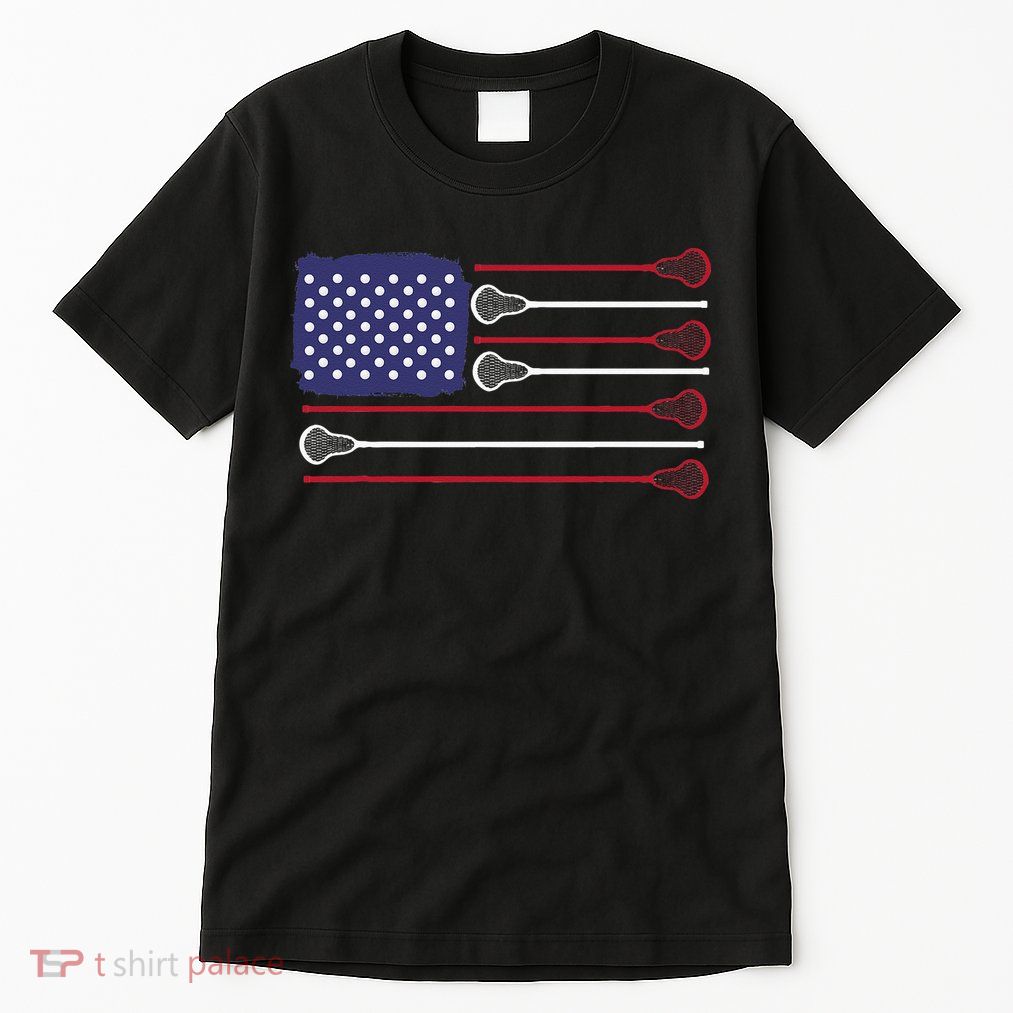 Lacrosse USA Flag Lacrosse Player Men Woman Kids Tall T-Shirt