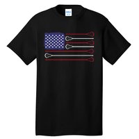 Lacrosse USA Flag Lacrosse Player Men Woman Kids Tall T-Shirt