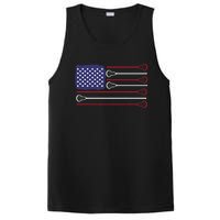 Lacrosse USA Flag Lacrosse Player Men Woman Kids PosiCharge Competitor Tank