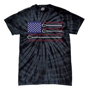 Lacrosse USA Flag Lacrosse Player Men Woman Kids Tie-Dye T-Shirt