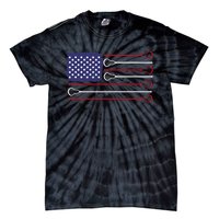 Lacrosse USA Flag Lacrosse Player Men Woman Kids Tie-Dye T-Shirt