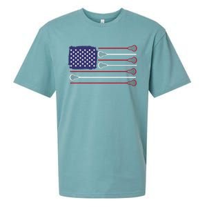 Lacrosse USA Flag Lacrosse Player Men Woman Kids Sueded Cloud Jersey T-Shirt