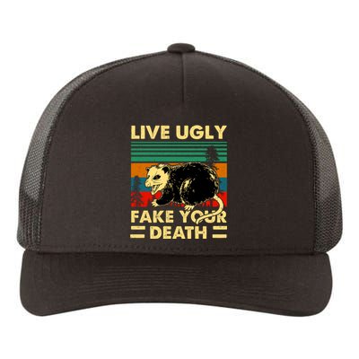 Live Ugly Fake Your Death Trash Opossum Yupoong Adult 5-Panel Trucker Hat