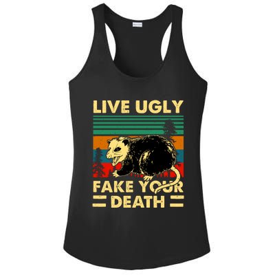 Live Ugly Fake Your Death Trash Opossum Ladies PosiCharge Competitor Racerback Tank