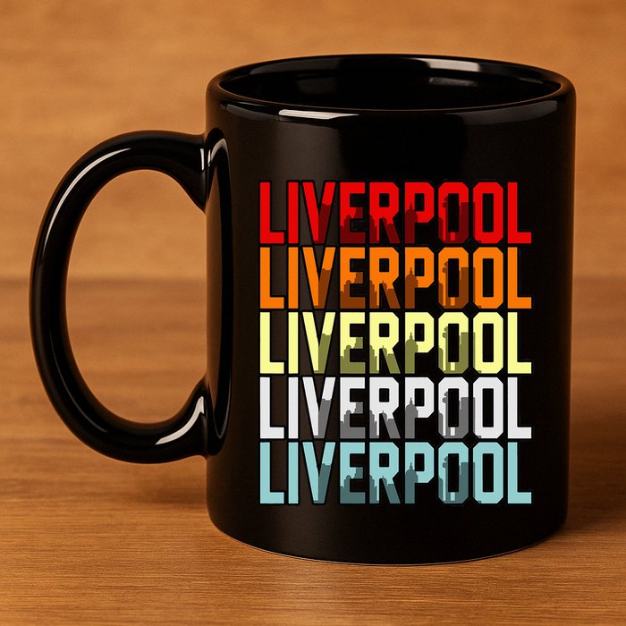 Liverpool Uk Flag 11oz C Handle Ceramic Mug