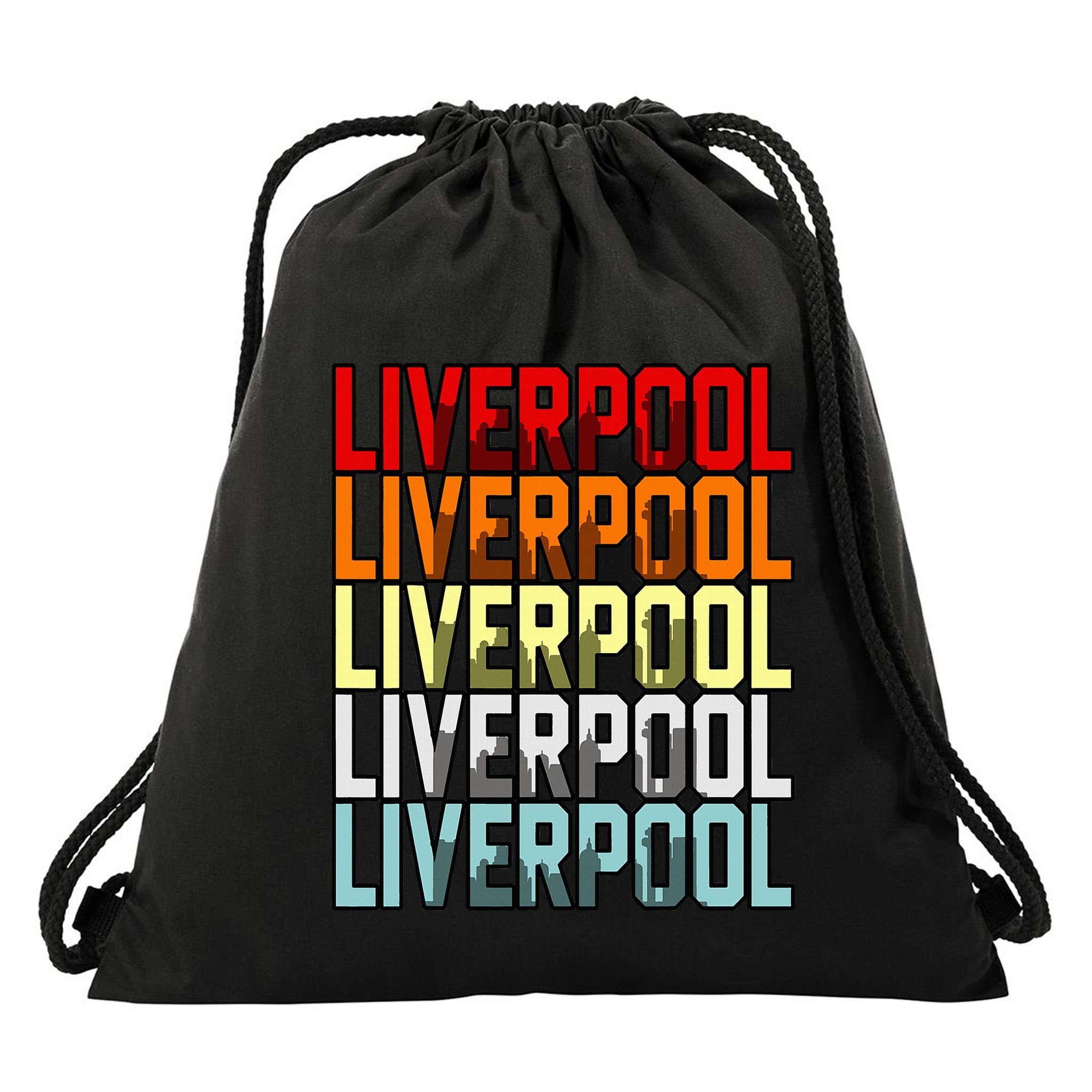 Liverpool Uk Flag Drawstring Bag