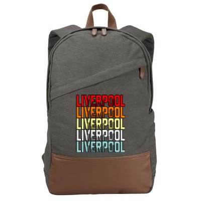 Liverpool Uk Flag Cotton Canvas Backpack