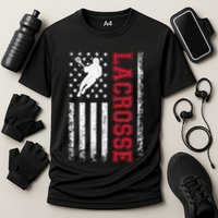 Lacrosse Usa Flag Lax Cooling Performance Crew T-Shirt