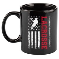 Lacrosse Usa Flag Lax 11oz C Handle Ceramic Mug