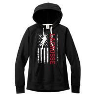 Lacrosse Usa Flag Lax Women's Fleece Hoodie