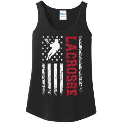 Lacrosse Usa Flag Lax Ladies Essential Tank