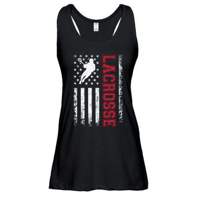 Lacrosse Usa Flag Lax Ladies Essential Flowy Tank