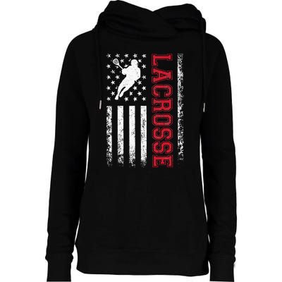 Lacrosse Usa Flag Lax Womens Funnel Neck Pullover Hood