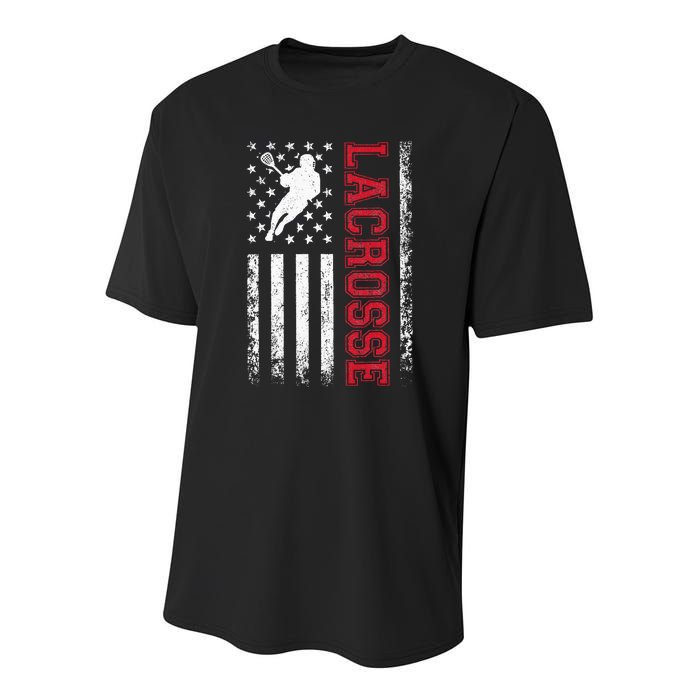 Lacrosse Usa Flag Lax Youth Performance Sprint T-Shirt