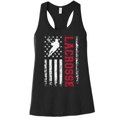 Lacrosse Usa Flag Lax Women's Racerback Tank