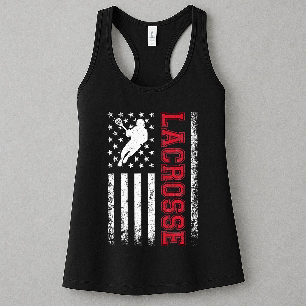 Lacrosse Usa Flag Lax Womens Tank Top