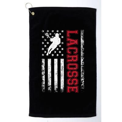 Lacrosse Usa Flag Lax Platinum Collection Golf Towel