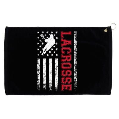 Lacrosse Usa Flag Lax Grommeted Golf Towel