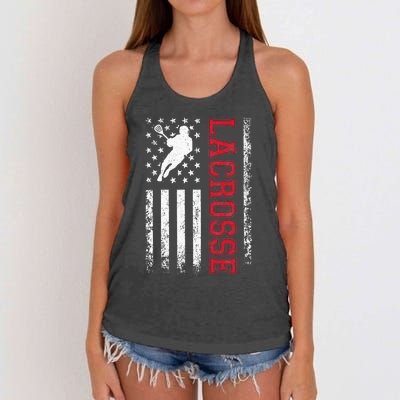 Lacrosse Usa Flag Lax Women's Knotted Racerback Tank