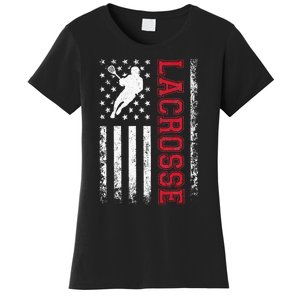 Lacrosse Usa Flag Lax Women's T-Shirt