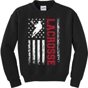 Lacrosse Usa Flag Lax Kids Sweatshirt