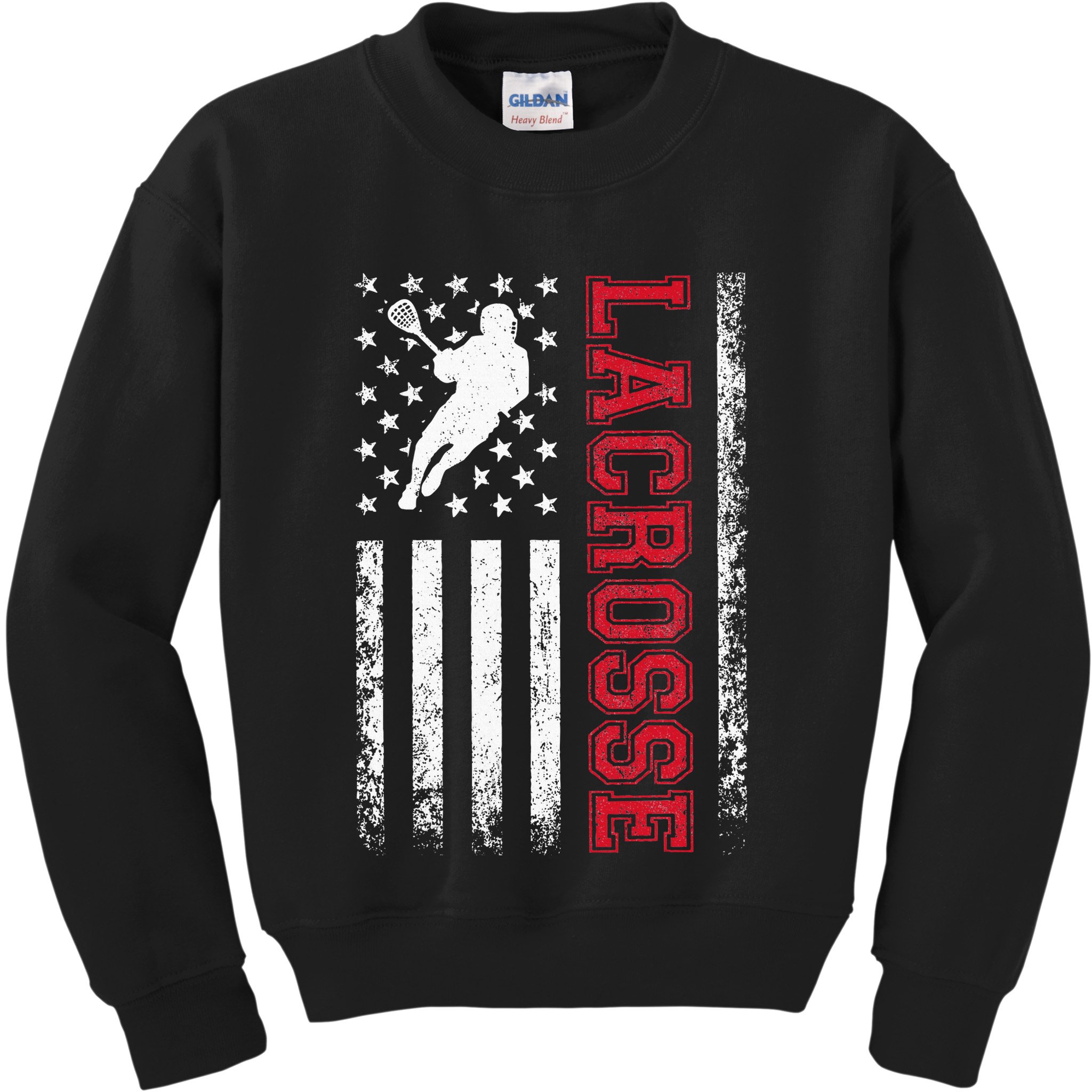 Lacrosse Usa Flag Lax Kids Sweatshirt