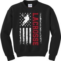 Lacrosse Usa Flag Lax Kids Sweatshirt