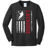 Lacrosse Usa Flag Lax Kids Long Sleeve Shirt