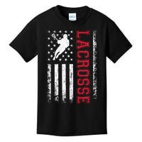 Lacrosse Usa Flag Lax Kids T-Shirt