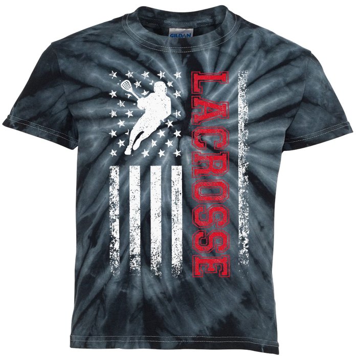 Lacrosse Usa Flag Lax Kids Tie-Dye T-Shirt