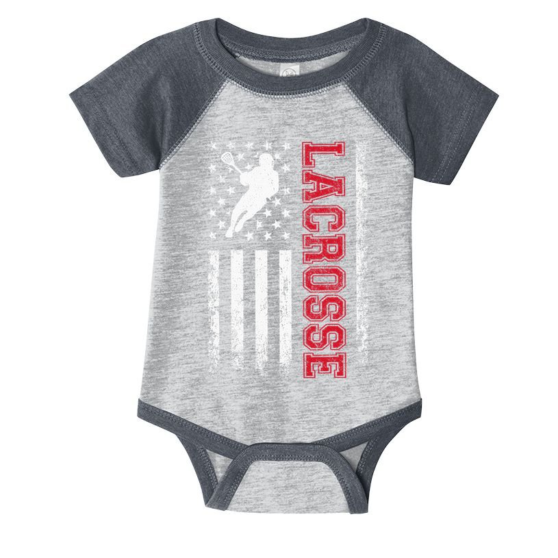 Lacrosse Usa Flag Lax Infant Baby Jersey Bodysuit
