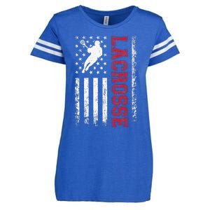 Lacrosse Usa Flag Lax Enza Ladies Jersey Football T-Shirt