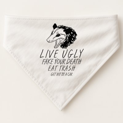 Live Ugly Fake Your Death Eat Trash Get Hit By A Car Opossum USA-Made Doggie Bandana