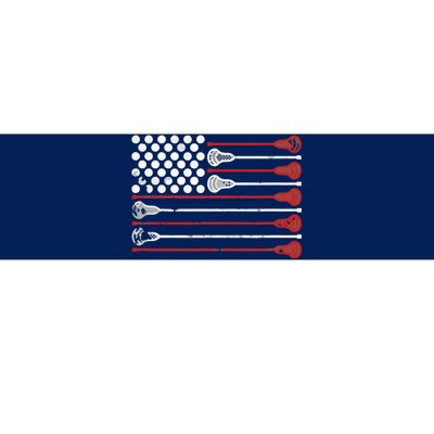 Lacrosse USA Flag Lax Bumper Sticker