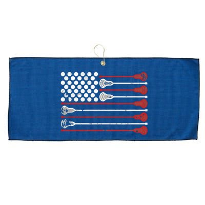 Lacrosse USA Flag Lax Large Microfiber Waffle Golf Towel