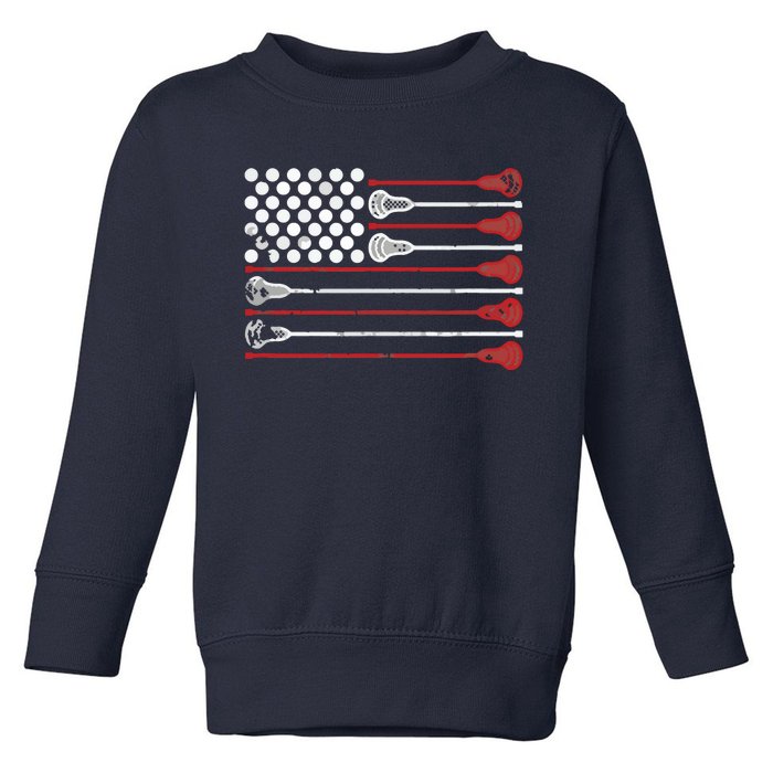 Lacrosse USA Flag Lax Toddler Sweatshirt