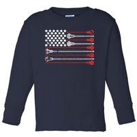 Lacrosse USA Flag Lax Toddler Long Sleeve Shirt