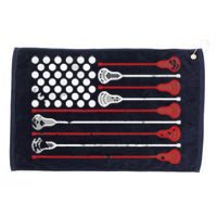 Lacrosse USA Flag Lax Grommeted Golf Towel