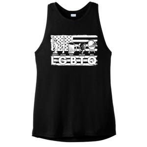 LGBTQ USA Flag Liberty Guns Beer Trump BBQ Ladies PosiCharge Tri-Blend Wicking Tank