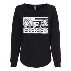 LGBTQ USA Flag Liberty Guns Beer Trump BBQ Womens California Wash Sweatshirt