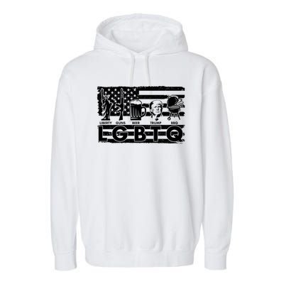 LGBTQ USA Flag Liberty Guns Beer Trump BBQ Garment-Dyed Fleece Hoodie