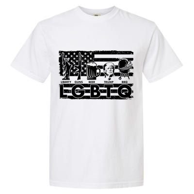 LGBTQ USA Flag Liberty Guns Beer Trump BBQ Garment-Dyed Heavyweight T-Shirt