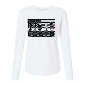 LGBTQ USA Flag Liberty Guns Beer Trump BBQ Womens Cotton Relaxed Long Sleeve T-Shirt