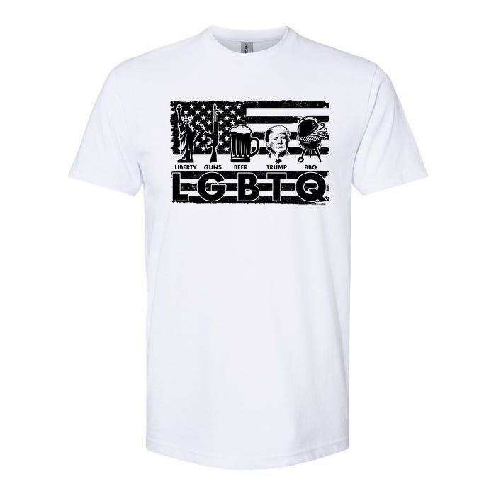 LGBTQ USA Flag Liberty Guns Beer Trump BBQ Softstyle® CVC T-Shirt