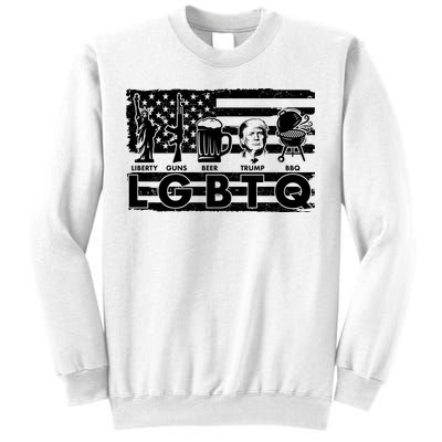 LGBTQ USA Flag Liberty Guns Beer Trump BBQ Sweatshirt