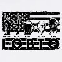 LGBTQ USA Flag Liberty Guns Beer Trump BBQ Button