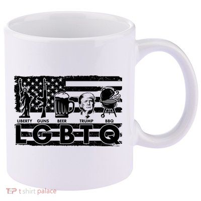 LGBTQ USA Flag Liberty Guns Beer Trump BBQ 11oz C Handle Ceramic Mug