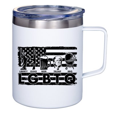 LGBTQ USA Flag Liberty Guns Beer Trump BBQ 12oz Stainless Steel Coffee Mug