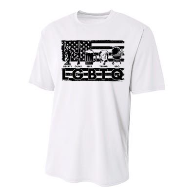 LGBTQ USA Flag Liberty Guns Beer Trump BBQ Performance Sprint T-Shirt