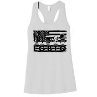 LGBTQ USA Flag Liberty Guns Beer Trump BBQ Women's Racerback Tank